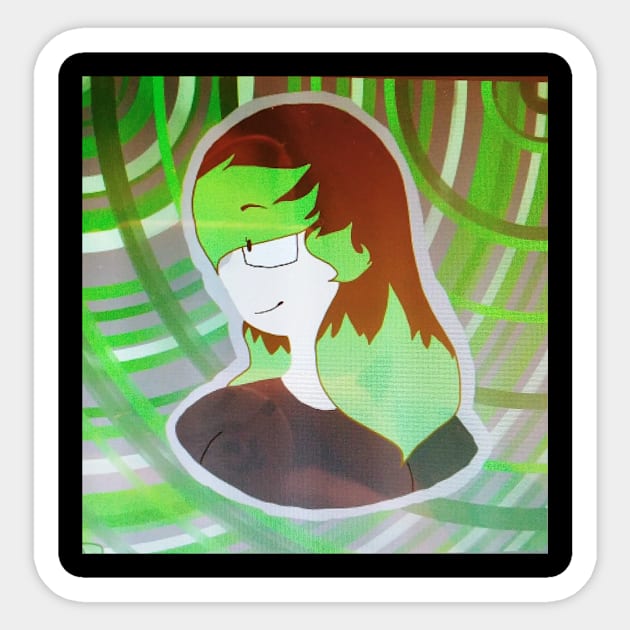 Girl in Green Sticker by BlueGoo